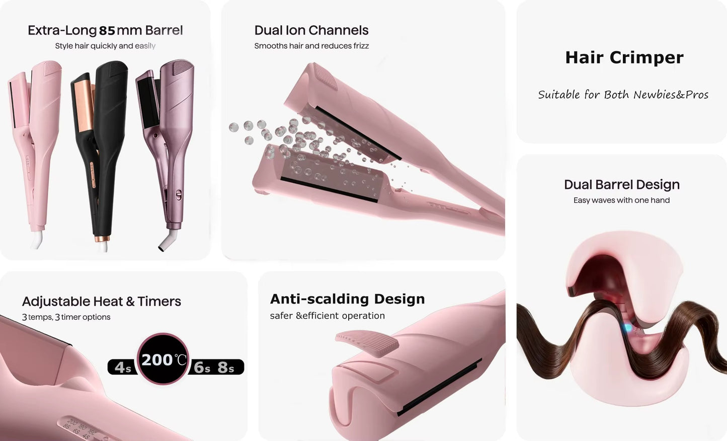 Electric Mini Brush Hair Straightener Comb