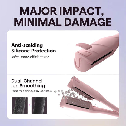 Electric Mini Brush Hair Straightener Comb