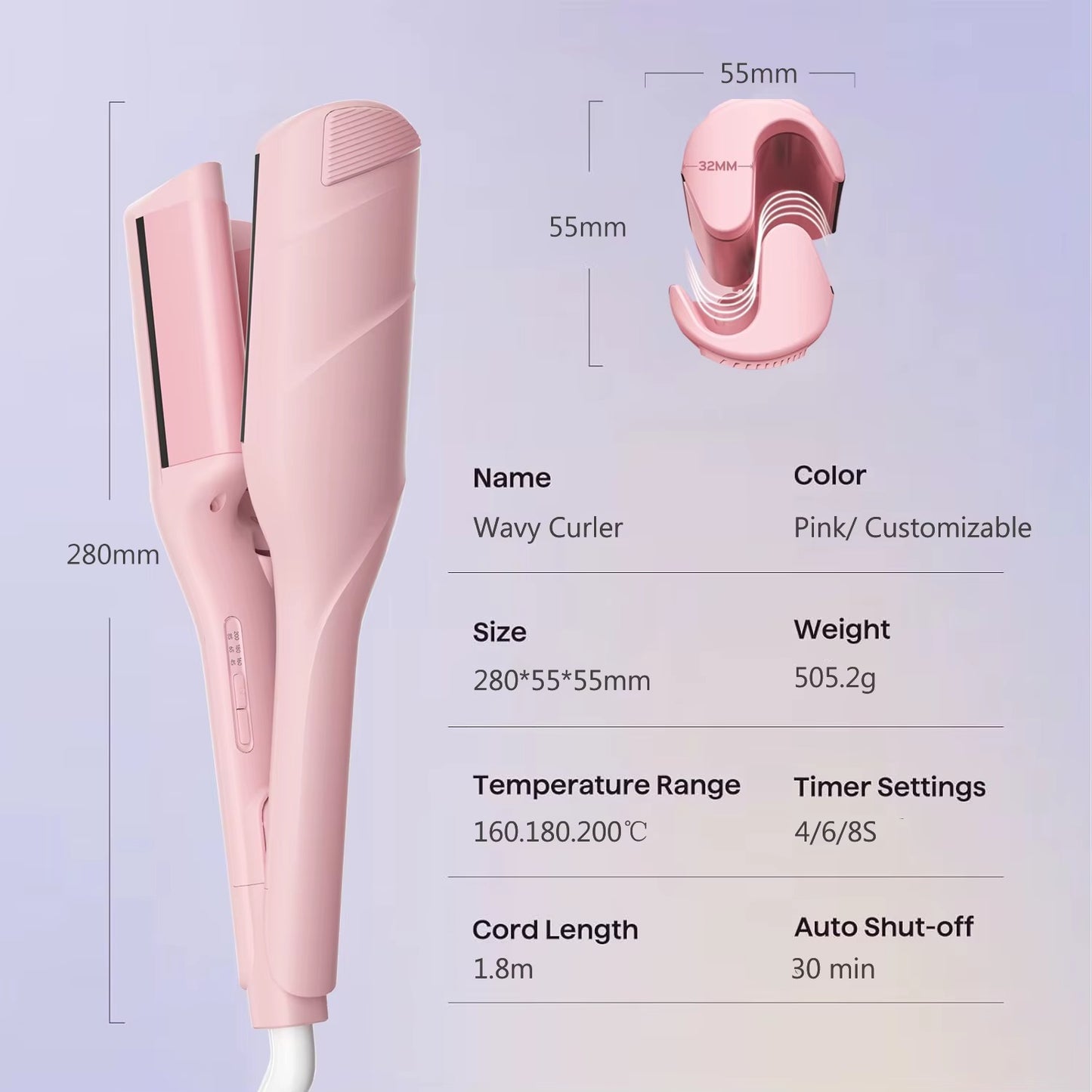 Electric Mini Brush Hair Straightener Comb